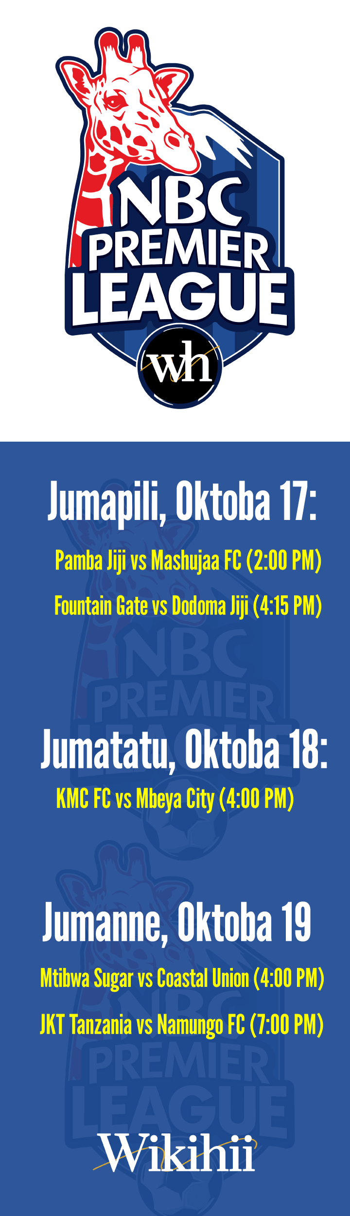 Ratiba ya NBC Premier League 2025/2026: Mechi za Wiki Hii 1 Ratiba ya NBC Premier League 2025/2026: Mechi za Wiki Hii