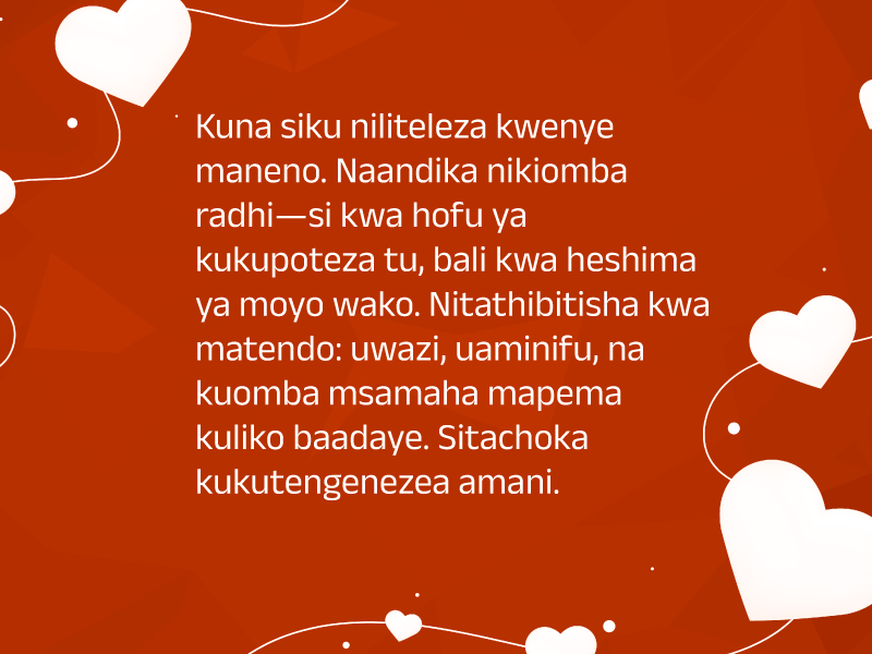 Barua 15 Zinazokamata Hisia za Upendo wa Kweli 2 Kuna siku niliteleza kwenye maneno