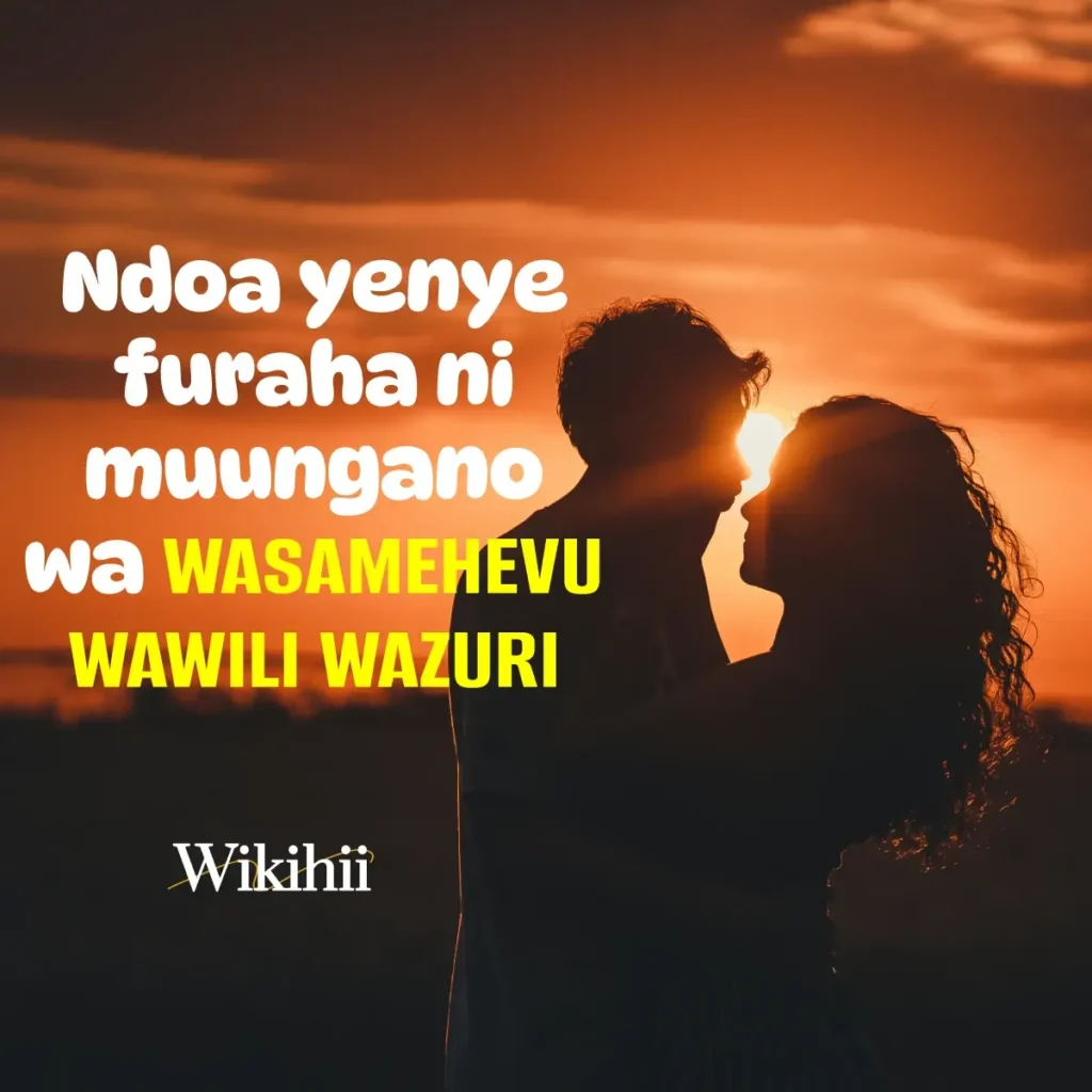 Maneno, Quotes na Ujumbe wa Mapenzi 1 Ndoa yenye furaha ni muungano wa wasemehevu wawili wazuri